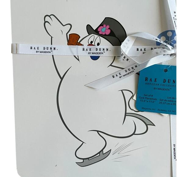 Rae Dunn Frosty The Snowman Cork Backed Placemats Set of 4 Christmas New - Picture 3 of 8